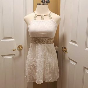 Handmade White & Gold Handmade Greek Dress